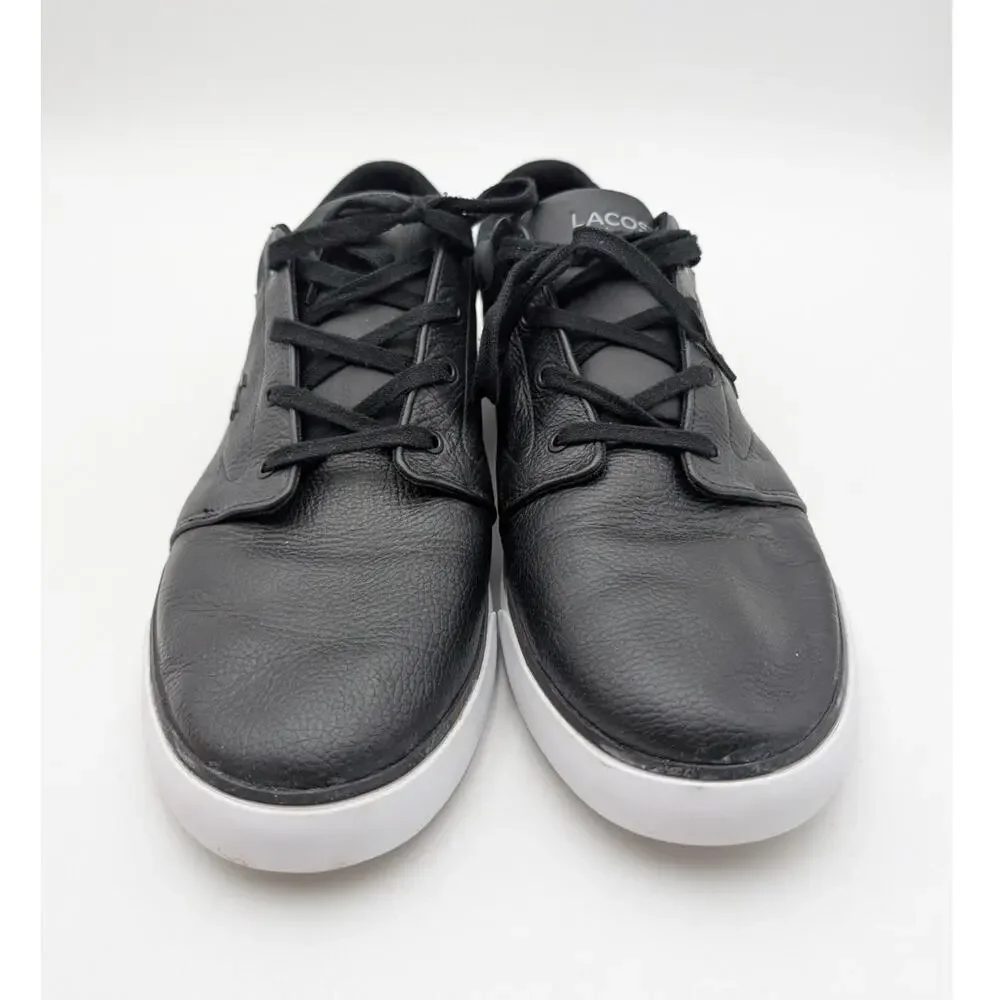 Lacoste Minzah Lace-Up Sneaker Shoes Round Toe Men's Black/White Size US13 EU47